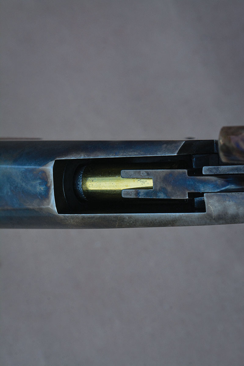 The carrier has aligned this cartridge with the chamber.